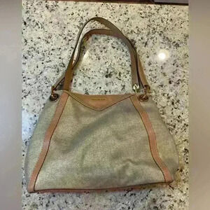 Michael Kors Canvas Leather Tote Shoulder Bag